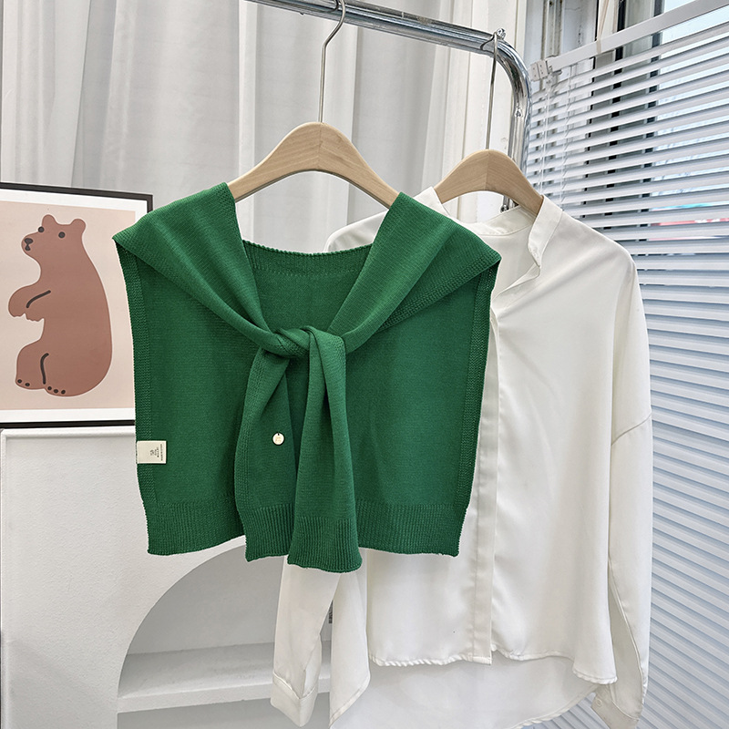 Nuevo estilo coreano Dongdamen sólido chale de punto para mujeres primavera y otoño con cardigans delgados de verano bufandas de nudos