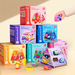 New Early Education Matching Blocks with Cartoon Animal Traffic and Fruit Cognitive Wooden Toys Wholesale