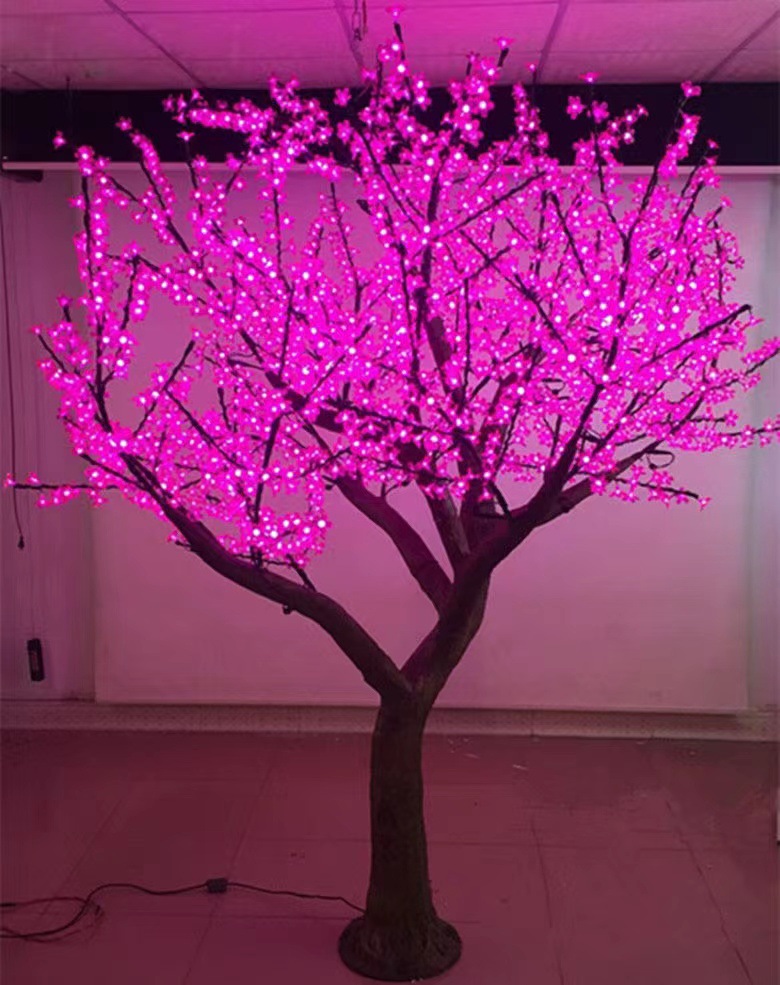 Simulación LED lámpara de árbol de cerezo red festival de luz roja decoración de césped lámpara de árbol de flor de durazno lámpara de modelado de lámpara de árbol luminoso Chen Mei