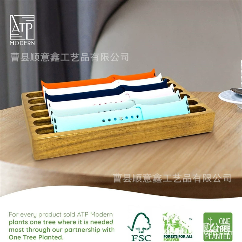 6-слойный ремешок для хранения из массива дерева простой атмосферный логотип может быть напечатан