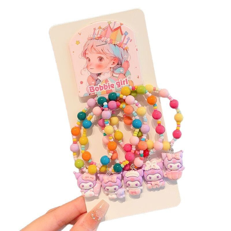 子供のヘアアクセサリーかわいい漫画クロメビーズブレスレット女の子ブレスレット 2025 新しい女の子ジュエリーブレスレット|undefined