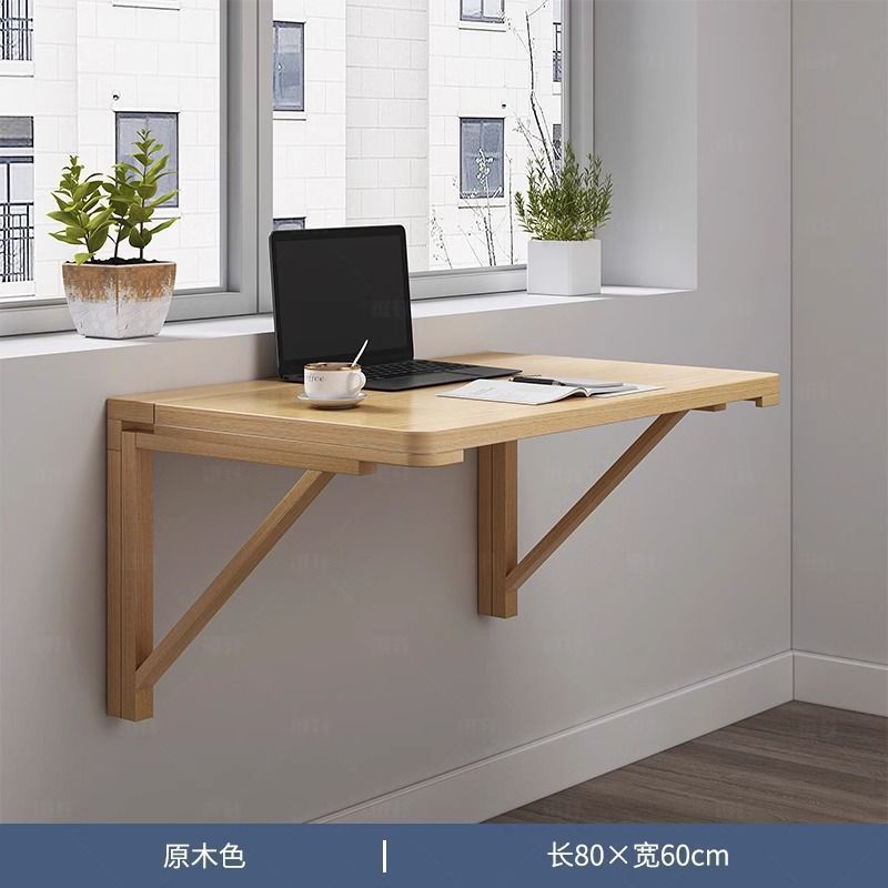 Mesa plegable en pared de madera sólida, mesa de computadora colgada en pared, mesa de escritorio, mesa de comedor colgada en pared, dormitorio cama contra la pared