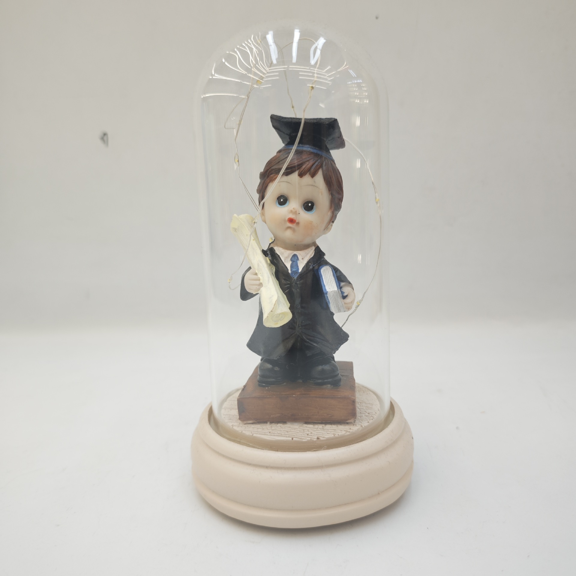 Decoración de regalos transfronterizos pequeños doctores con lámparas cubierta de vidrio decoración pareja amigos muñeca mesa