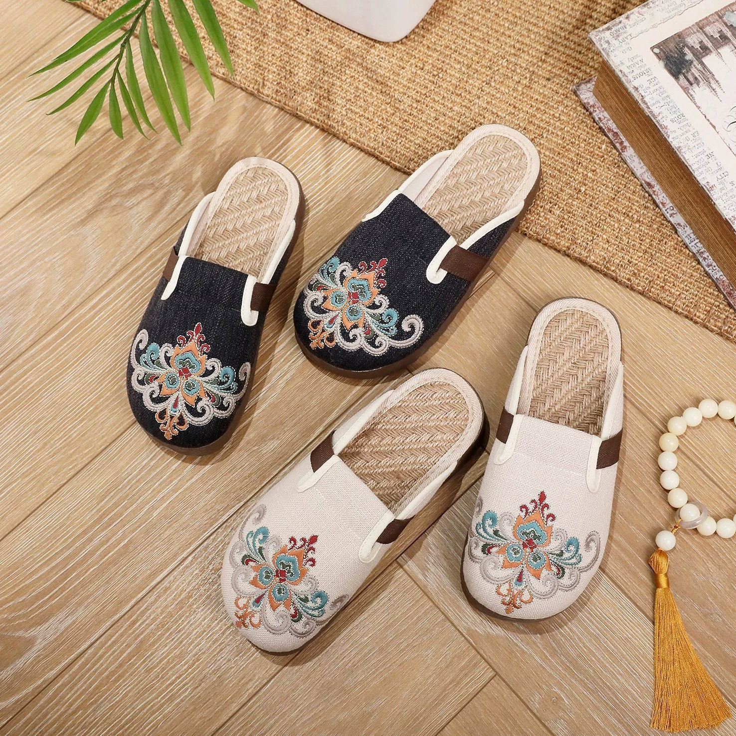 2025 новая обувь Birkenn старая вышитая обувь из ткани обувь производитель оптовая повседневная обувь ленивые тапочки
