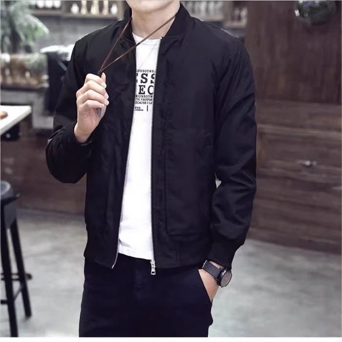 Chaqueta de los hombres otoño 2023 casual todo partido superior del collar del soporte color sólido japonés flojo Delgado abrigo de los hombres