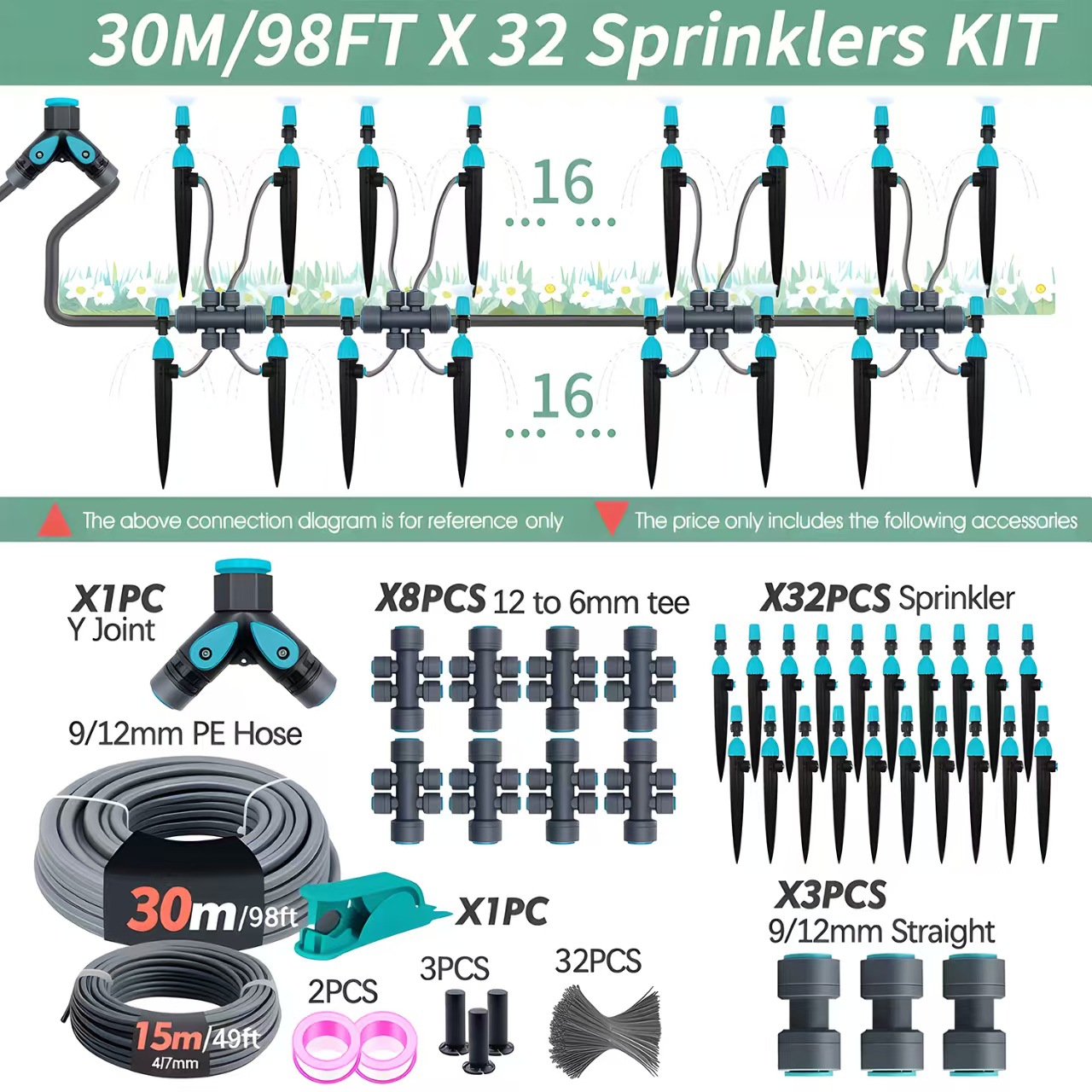Ground Drip Integrated Adjustable Quick Plug Spray Nozzle For Vegetable Irrigation Automatic Flower Watering Device Set_voghion.com