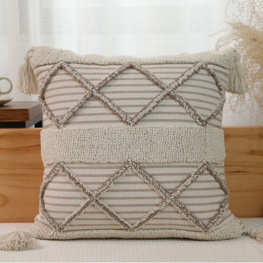 insert silent bohemian veludo bordillo tejido lino geométrico almohada almohada sala de estar sofá dormitorio cojín
