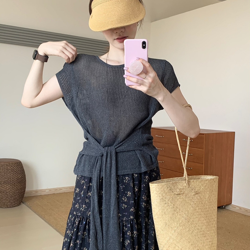 Designed Front Lace-Up Vest 2025 Summer New Korean Style Loose Slimming Thin Sleeveless Top for Women