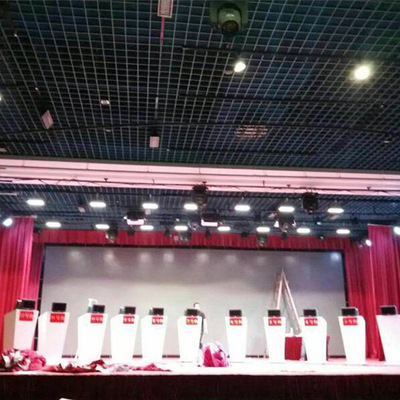 电动对开舞台幕布影院剧场礼堂阻燃幕布会议室背景布丝绒幕布定制|ru