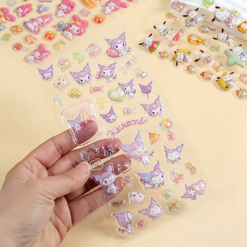 3D водостойкие наклейки в виде мультфильмов (Bonbon Drop) — милый расписатель для детей, 9,5×20 см