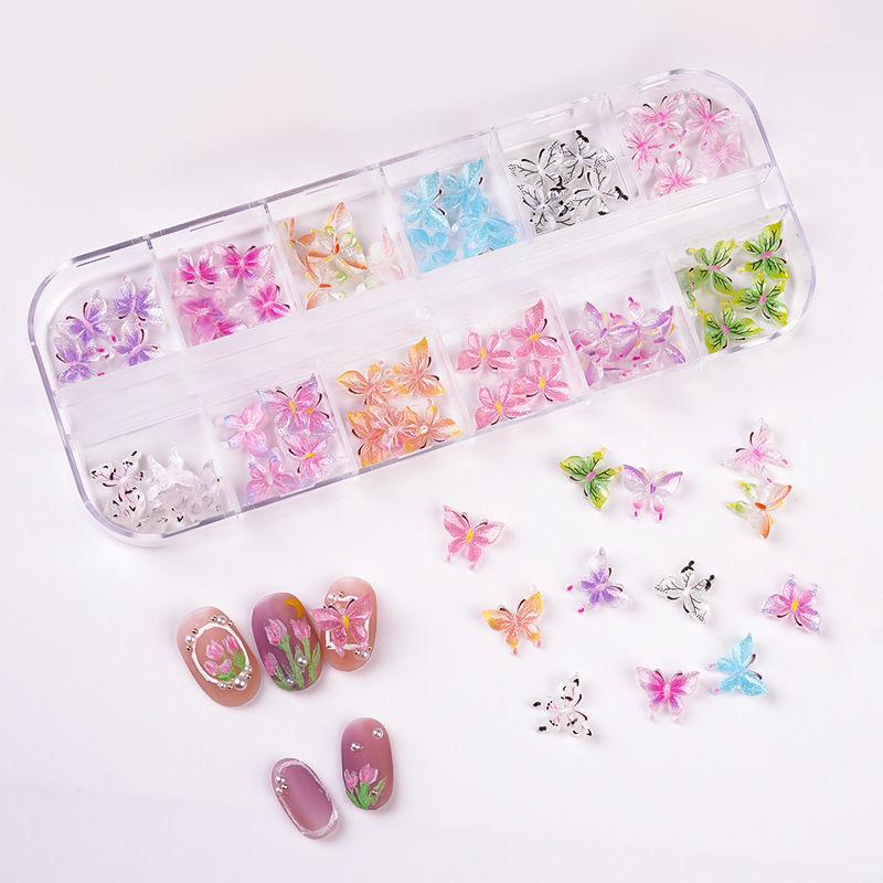 New Nail Art Small Butterfly Jewelry Wholesale Resin Nail Art Decoration Simulation Luminous Three-dimensional Nail Butterfly New Nail Art Small Butterfly Jewelry Wholesale Resin Nail Art Decoration Simulation Luminous Three-dimensional Nail Butterfly