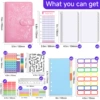 Pink T-【Case + 12 budget card + 5 zipper bag + 5 three-grid bag + 2 English stickers + 5 color separation + 3 multifunction paper + 3 label paper + 1 foot】