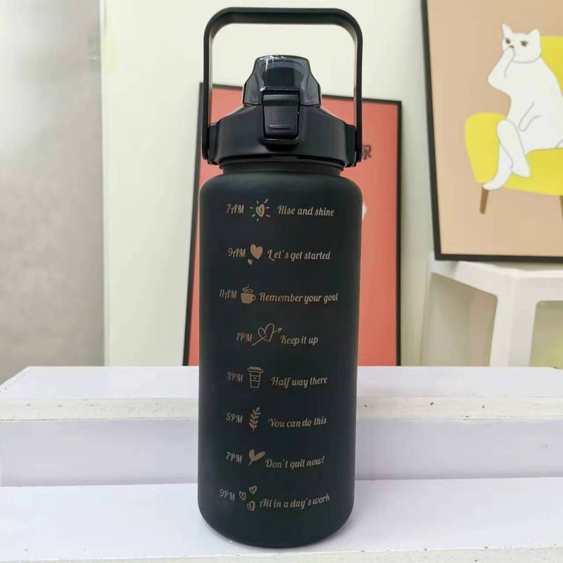 2000ml大容量スポーツケトルクロスボーダーハンドルカッププラスチックカップフロストグラデーションカラーストローカップ|undefined