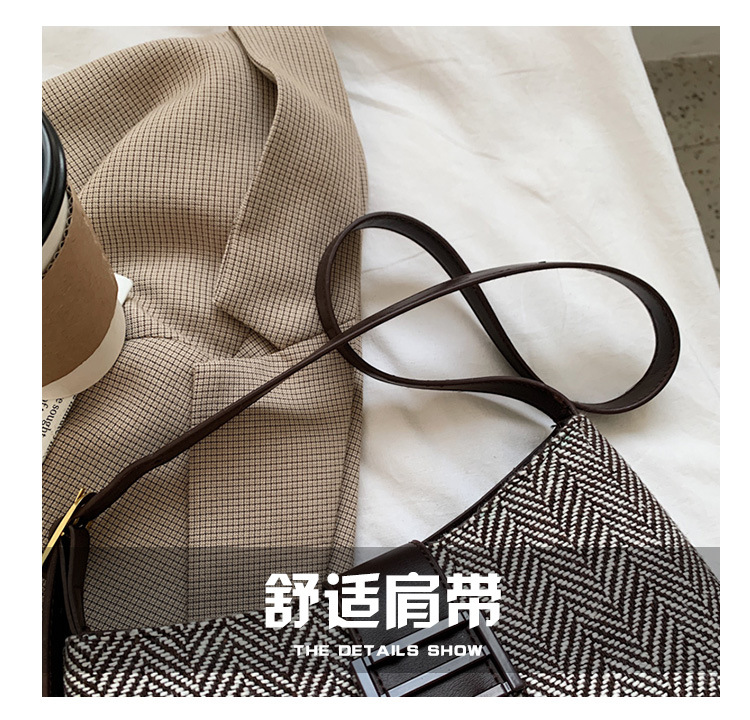 Canvas Check Shoulder Underarm Bag Fashion Urban Messenger Bag Commuter Bag display picture 21