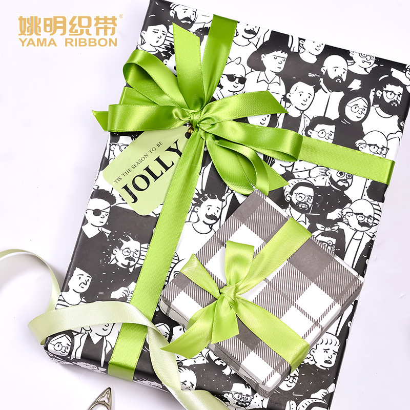 Yao Ming 2,2 cm cinta de una sola cara cinta de poliéster DIY accesorios para el cabello ropa caja de regalo cinta de embalaje de flores al por mayor