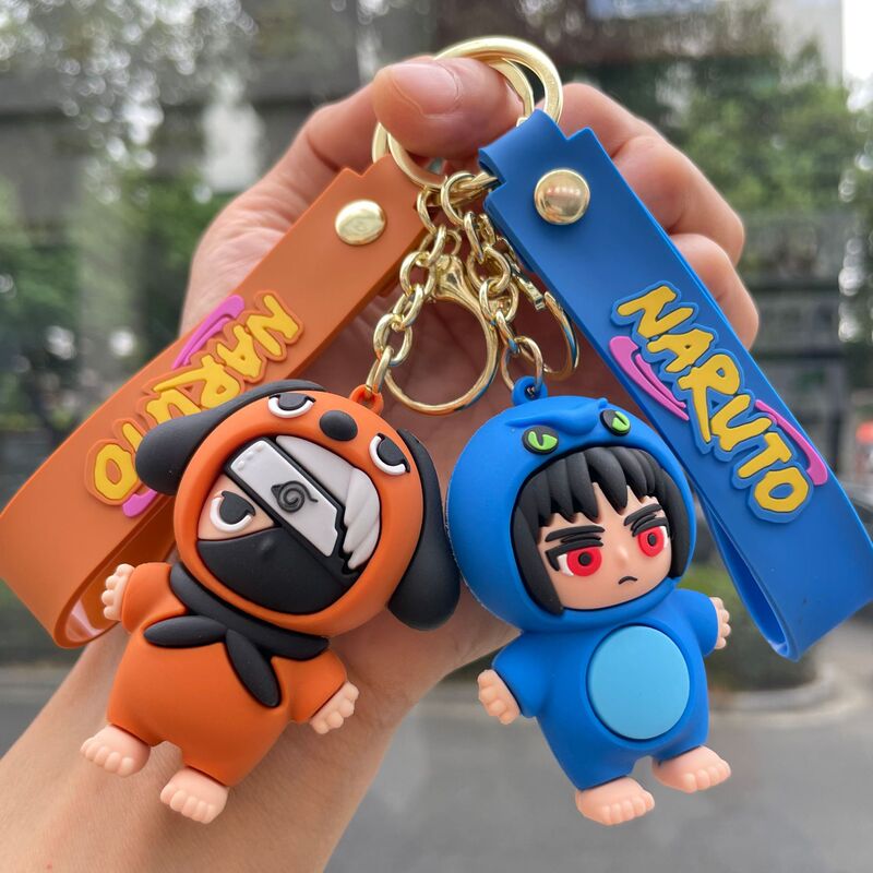 Q-Version Naruto Keychain Naruto Kakashi Anime Figure Bag Pendant Car Keychain Small Gift
