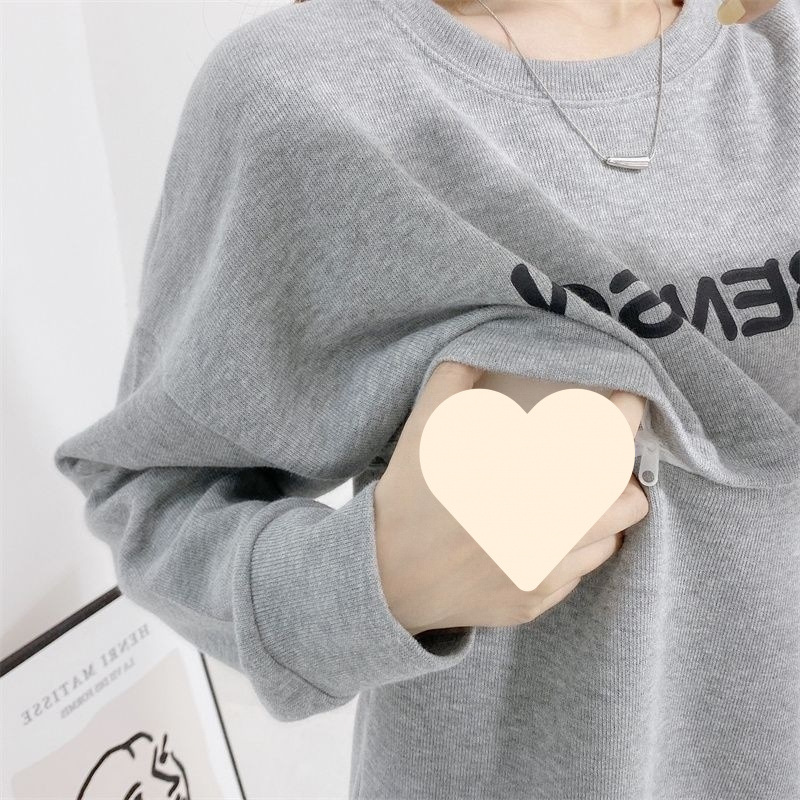 봄, 가을 수유 맨투맨, 아웃도어용 트렌디한 엄마스타일 산후 수유 상의, 가을 보온 아우터, 수유 상의