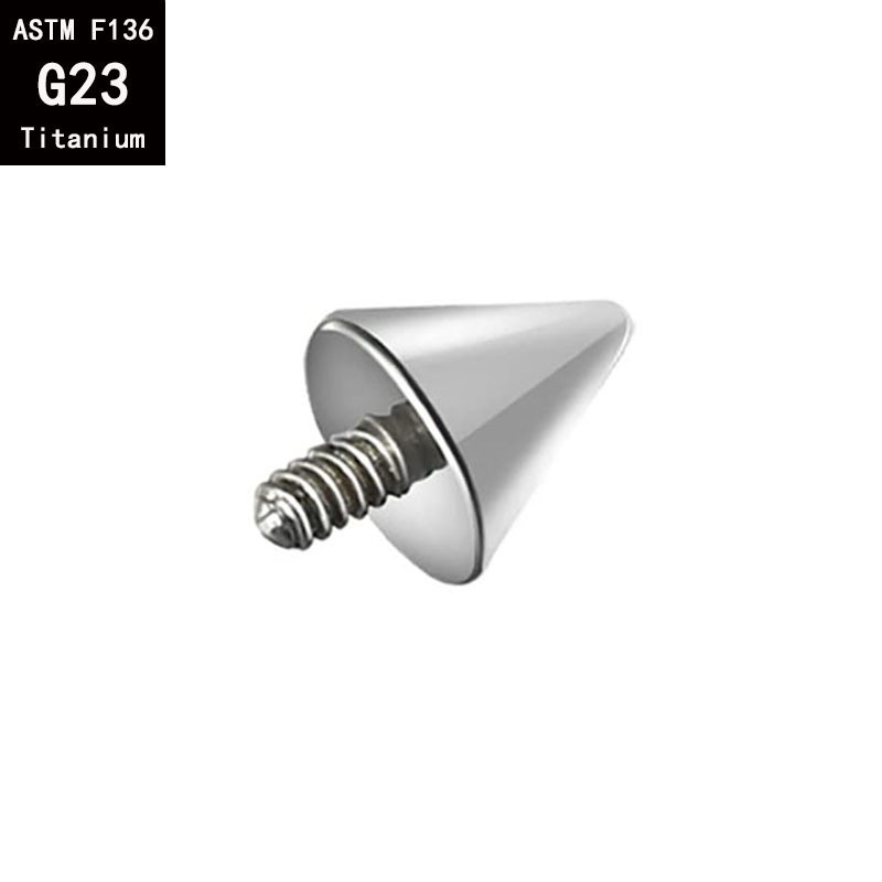 G23 Titanium External Thread Pointed Cone Devil Nail Lip Ear Bone Nail Tiger Tooth Nail Eyebrow Nail detail image 2