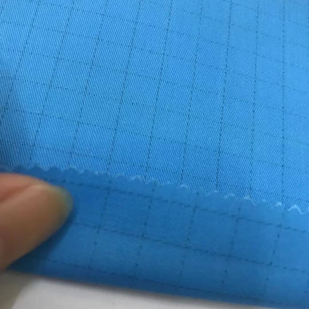 厂家供应中石油工服斜纹竹纤维网格防静电三防布料CTB32*32130*72