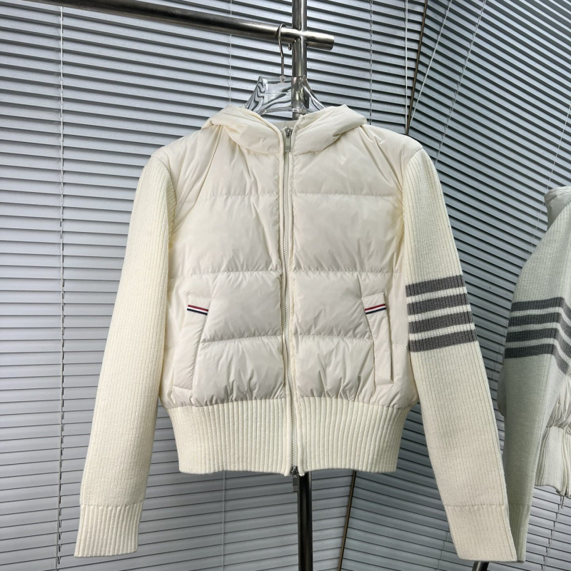 高品质TB秋冬季口袋四杠长袖长袖连帽拉链女款羽绒服|undefined