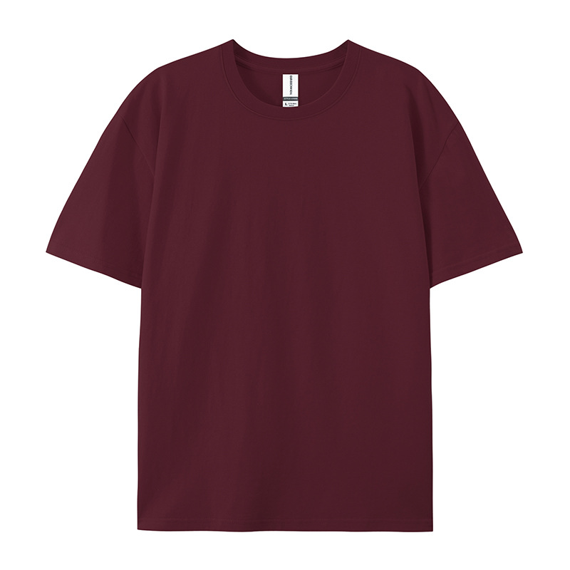 220g de peso pesado, ropa de trabajo de grupo sin deformación, camisa cultural, camisa publicitaria, camiseta personalizada de algodón de manga corta, logotipo impreso