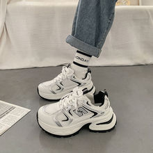 爆款老爹鞋女2025夏季新款百搭厚底透气网面鞋女运动情侣鞋ins潮