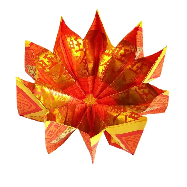 Оптовые предложения для ритуалов: бумажная чаша золотого сокровища Wangwang, бумажные деньги для сжигания, бумажные деньги, чаша сокровища лотоса, бумажный слиток из оловянной фольги.