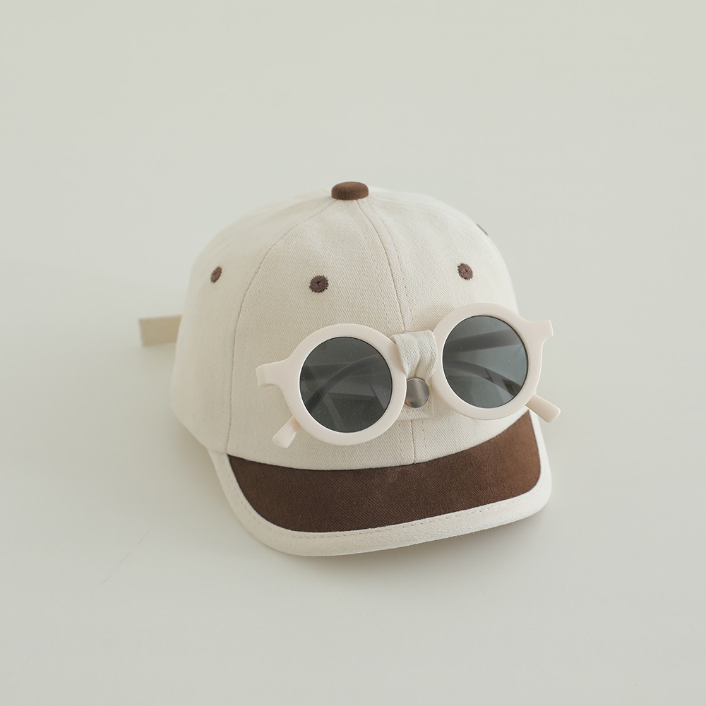 Baby gafas de sol sombrero de béisbol para niños y niñas sombrero de bisel corto sombrero de protección solar para viajar sombrero versátil sombrero de sol verano primavera otoño