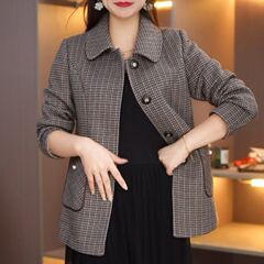 秋の女性用小香風ジャケット、春秋の新作カジュアルトップス、カーディガン、中年ママ服、おしゃれなスーツ