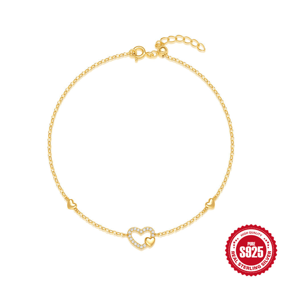 Nueva pulsera de amor hueca de plata de ley s925 moda femenina todo fósforo Mori pequeña pulsera de red fresca joyería de mano
