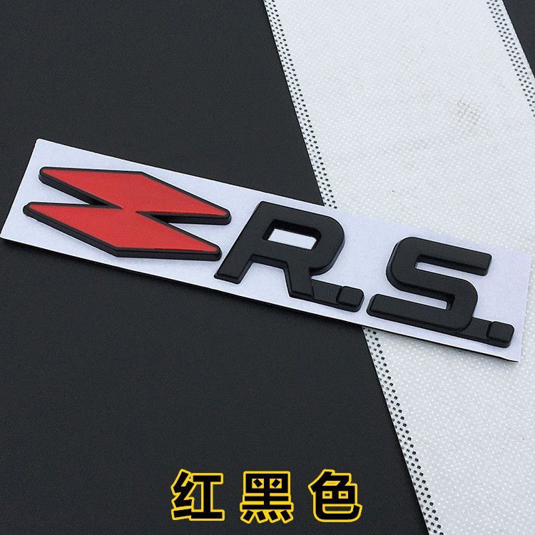 Renault car personalized three-dimensional diamond-shaped RS English car sticker, RS metal sticker, car body decoration sticker, fender side tail emblem