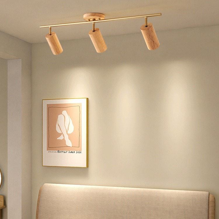 新中国式客間には主灯がありません。胡桃木明装背景壁軌道灯寝室フードルーム廊下照明