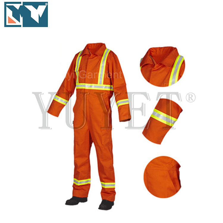 LA认证芳纶IIIA永久阻燃防火连体作业服厂家直销阻燃防静电防护服