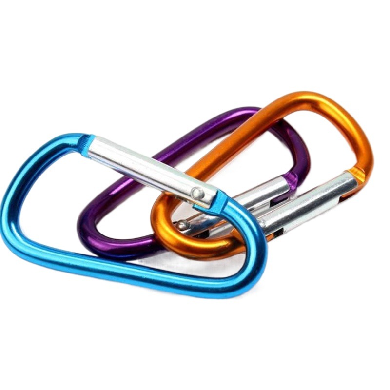 Factory Direct supply safety carabiner high quality No. 5 D type aluminum alloy carabiner outdoor hanging buckle water bottle buckle backpack buckle