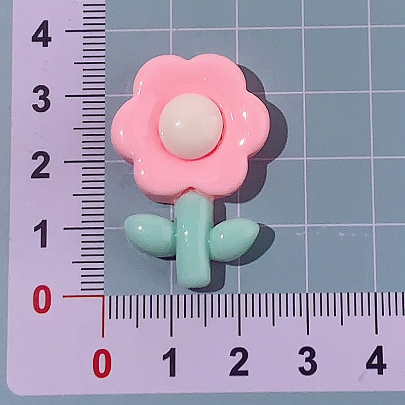 Nuevo color sólido tulipán flor de resina accesorios DIY pegamento crema caja de teléfono móvil adornamiento de pelo agujero agujero colgantes de hebilla de zapatos, etc.