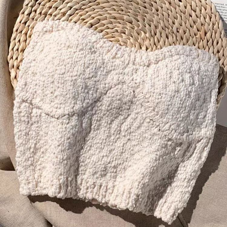 Las niñas de verano nuevo color sólido tubo punto superior chaleco moda interior corto ombligo envuelto pecho elástico camisola