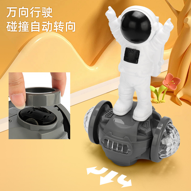 Vehículo de equilibrio de astronauta universal eléctrico para niños, luz de música colorida, carro de juguete para niños al por mayor