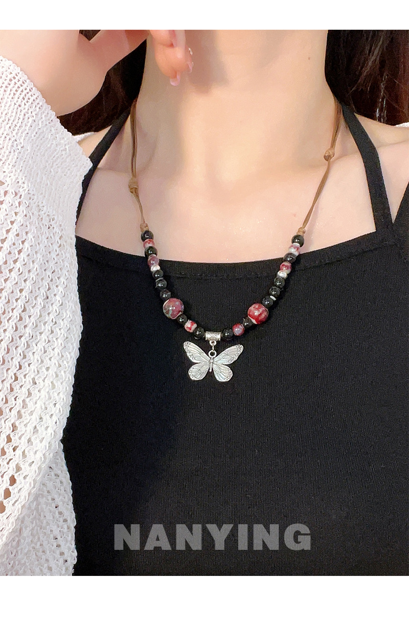 1 Piece Quantity Ethnic Style Geometric Butterfly Ceramics Wholesale Pendant Necklace