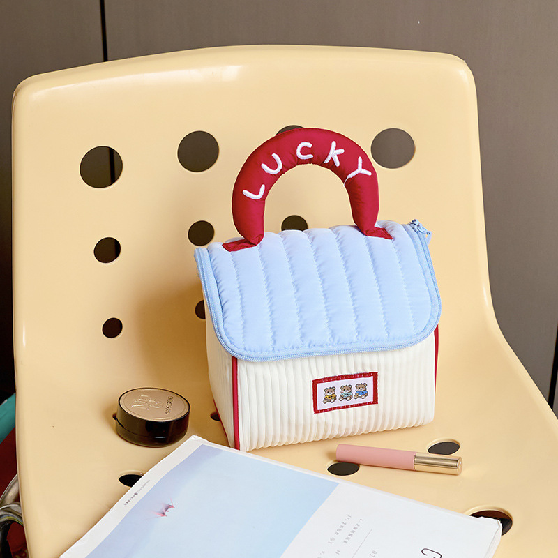 Bolsa de casa de color combinado - Azul claro ☆