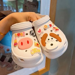 Ins Glow-in-the-Dark Ocean Animal Pig Nose Hole Shoes Hook Flower Removable Decorative Accessories Pink Letters LOVE