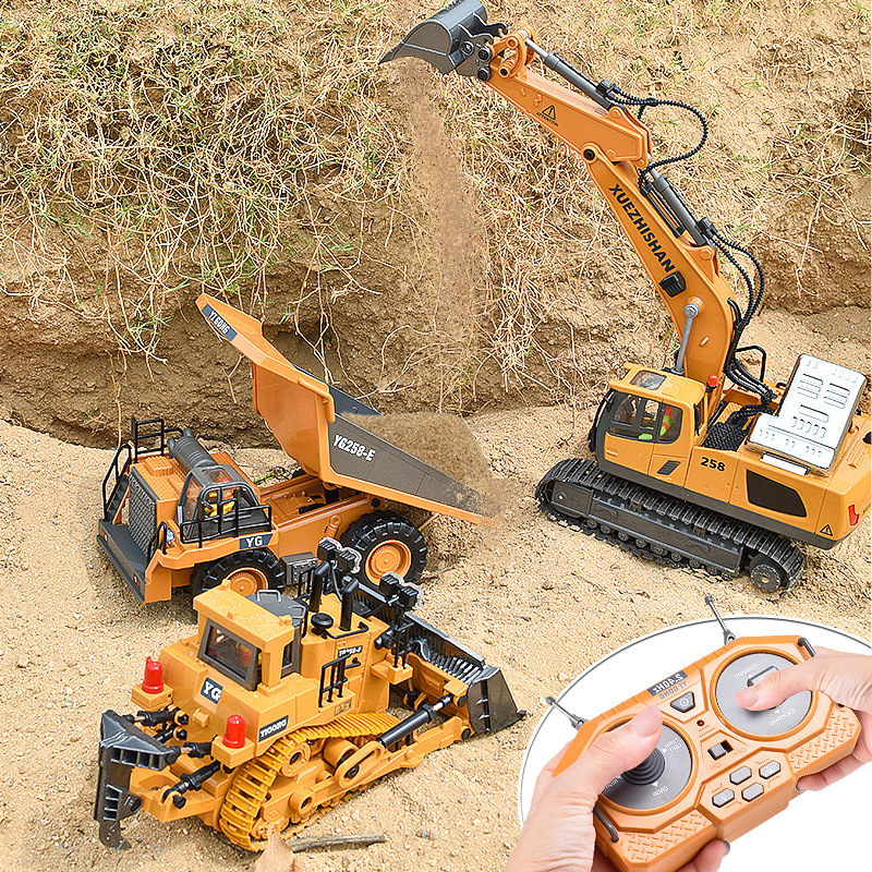 Alloy Remote Control Bulldozer 9-Channel Shovel Truck Engineering Vehicle Excavator Wholesale Model Car Machinery Alloy Remote Control Bulldozer 9-Channel Shovel Truck Engineering Vehicle Excavator Wholesale Model Car Machinery