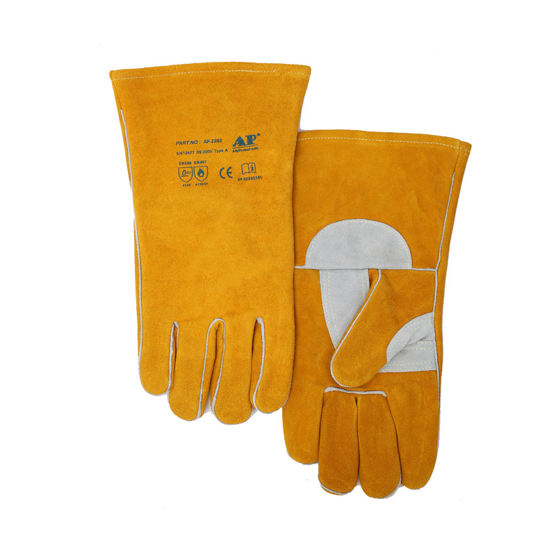 友盟AP-2202全皮电焊手套 耐磨耐高温隔热防火阻燃焊工烧焊手套
