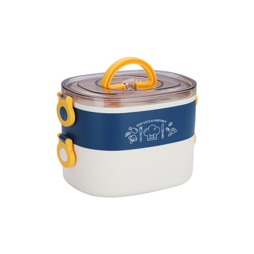 INS Internet celebrity oval double-layer stainless steel lunch box student lunch box portable adult canteen office insulated lunch box