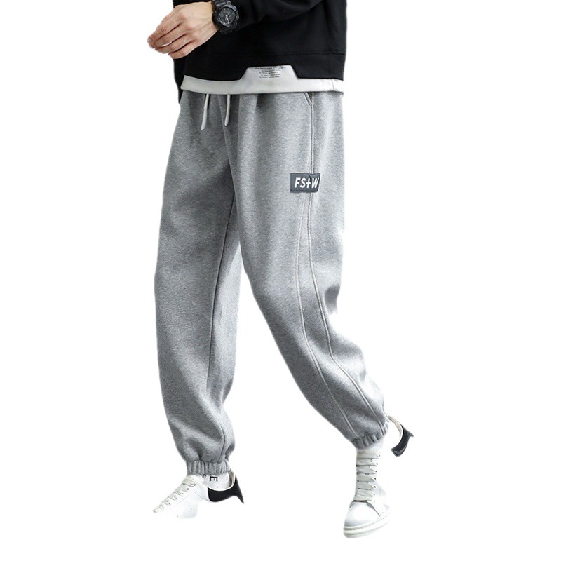 Pantalones de chándal de gran tamaño pantalones sueltos forrados de lana para hombre más tamaño Pantalones deportivos casuales gordos Otoño e Invierno ropa de hombre gordo de moda