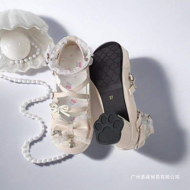 喵~软萌猫爪2025新款lolita鞋子蝴蝶结可爱洛丽塔蕾丝甜美少女|undefined