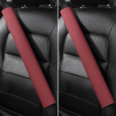 Seat belt shoulder pad BMW 3 Series 5 Series 1 - no-logo-50cm-suede-a-pair-of-burgundy-shoulder-pads