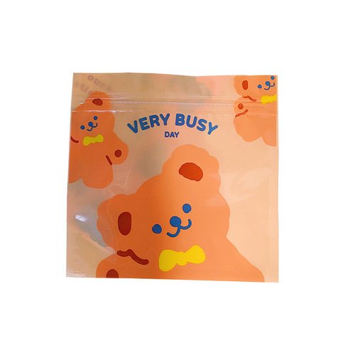 Korean creative cute snack sealed bag girl heart bear food biscuit candy small packaging bag candy bag