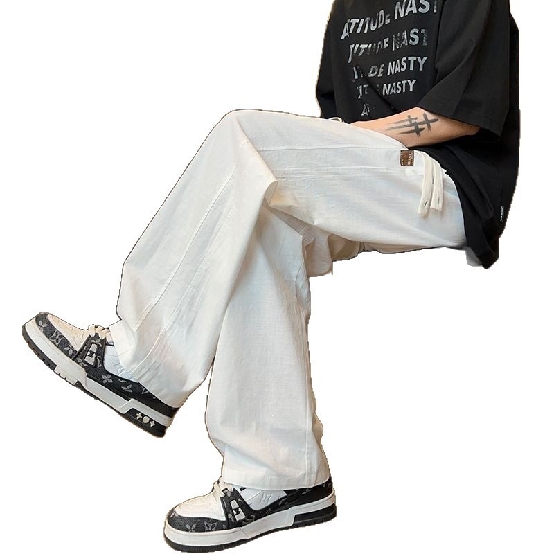 Fabricantes transfronterizos de pantalones casuales para hombres pantalones deportivos sueltos para hombres pantalones rectos delgados de verano para hombres comercio exterior