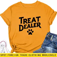 Трансграничная независимая станция Amazon TREAT DEALER темпераментный повседневный дикий округлый воротник женская футболка с короткими рукавами