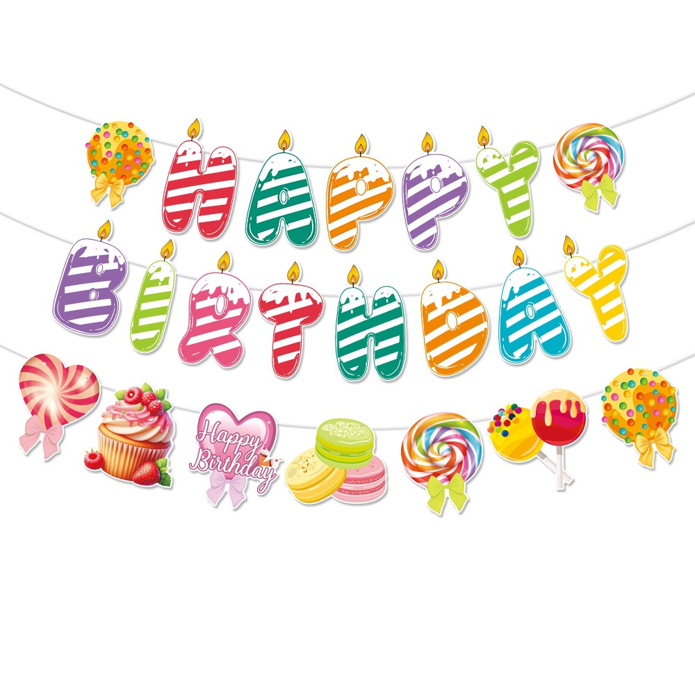 Nueva decoración de fiesta de cumpleaños con tema de caramelo